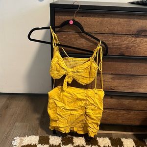 Yellow Shein Skirt Set XS